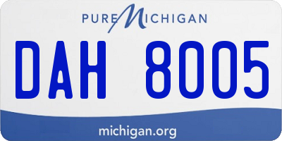 MI license plate DAH8005