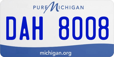 MI license plate DAH8008