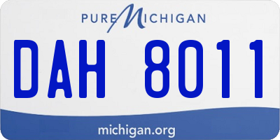 MI license plate DAH8011