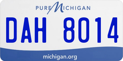 MI license plate DAH8014