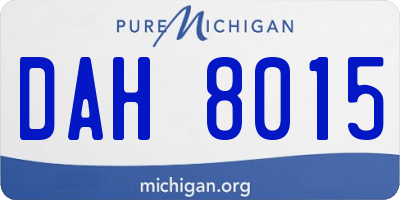 MI license plate DAH8015