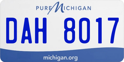 MI license plate DAH8017