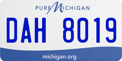 MI license plate DAH8019