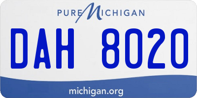 MI license plate DAH8020