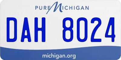 MI license plate DAH8024