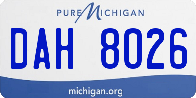 MI license plate DAH8026