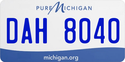 MI license plate DAH8040