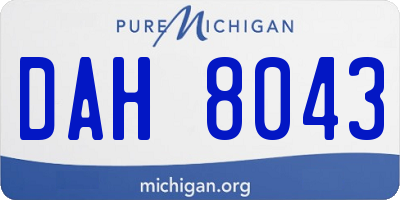 MI license plate DAH8043