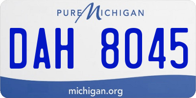 MI license plate DAH8045