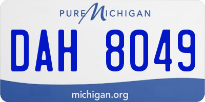 MI license plate DAH8049