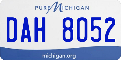 MI license plate DAH8052