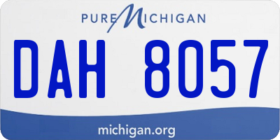 MI license plate DAH8057