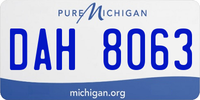 MI license plate DAH8063