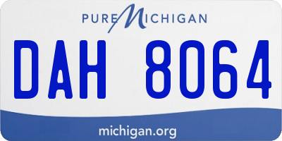 MI license plate DAH8064