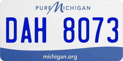 MI license plate DAH8073