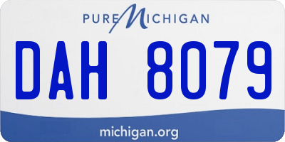 MI license plate DAH8079