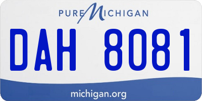 MI license plate DAH8081