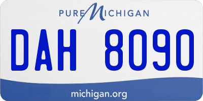 MI license plate DAH8090