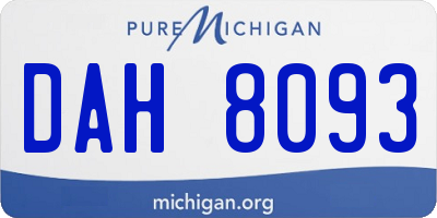 MI license plate DAH8093