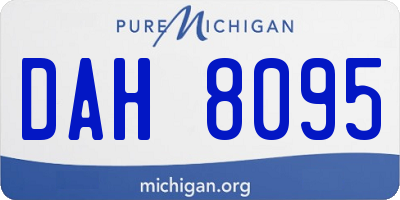 MI license plate DAH8095