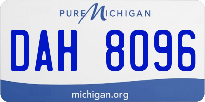 MI license plate DAH8096