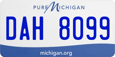MI license plate DAH8099