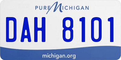 MI license plate DAH8101