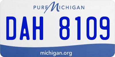 MI license plate DAH8109