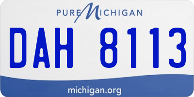 MI license plate DAH8113