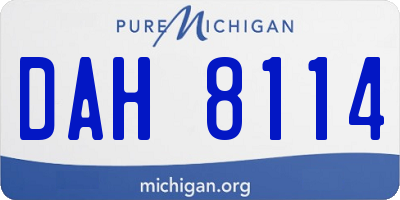 MI license plate DAH8114