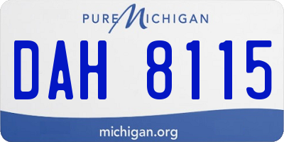 MI license plate DAH8115