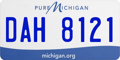 MI license plate DAH8121