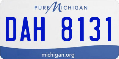 MI license plate DAH8131