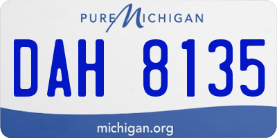 MI license plate DAH8135