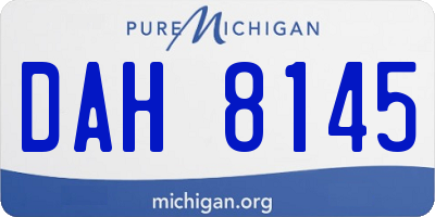 MI license plate DAH8145