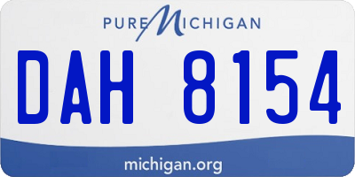 MI license plate DAH8154