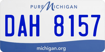 MI license plate DAH8157