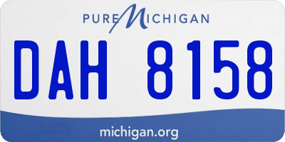 MI license plate DAH8158