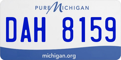 MI license plate DAH8159