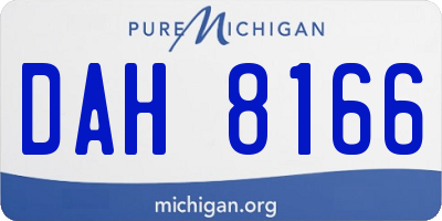 MI license plate DAH8166