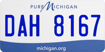 MI license plate DAH8167