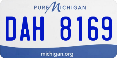 MI license plate DAH8169
