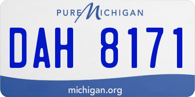MI license plate DAH8171