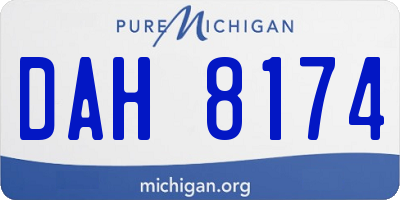 MI license plate DAH8174