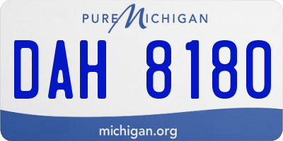 MI license plate DAH8180