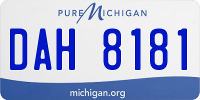 MI license plate DAH8181