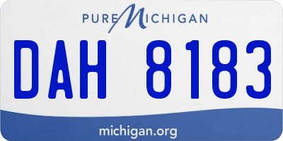 MI license plate DAH8183