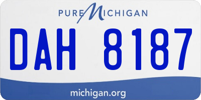 MI license plate DAH8187