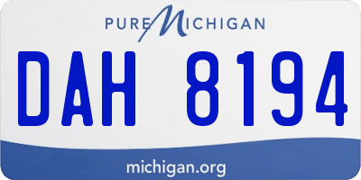 MI license plate DAH8194