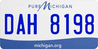 MI license plate DAH8198
